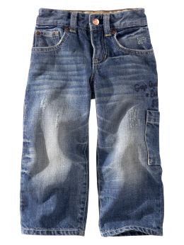 BabyGap: Faded patch-pocket jeans - medium wash