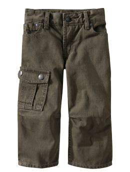 BabyGap: Cargo pocket jeans - dark olive