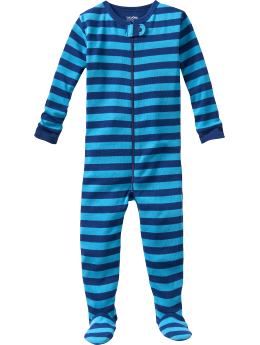 BabyGap: Blue striped footed sleeper - blue stripe