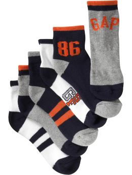 GapKids: 1/4-top colored logo sock (6-pack) - multi