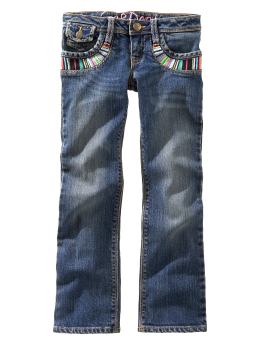 GapKids: Skinny fit (embroidered) jeans - denim
