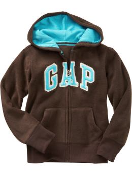 GapKids: Two-toned full-zip hoodie - classic brown