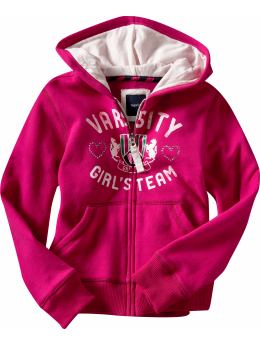 GapKids: Zip-up graphic hoodie - bright ruby