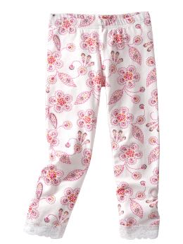 GapKids: Lace-trimmed leggings - white flower