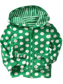 BabyGap: Dotted zip-up hoodie - clover leaf dot