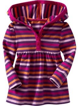 BabyGap: Striped henley hoodie - pink stripe