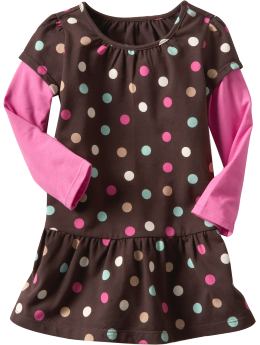 BabyGap 2 in 1 dotted T shirt dress classic brown
