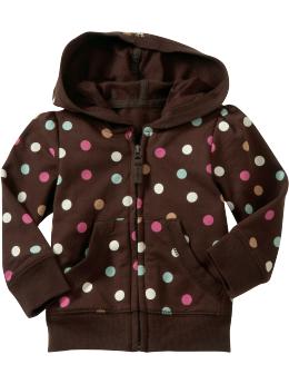 BabyGap: Dotted zip-up hoodie - classic brown