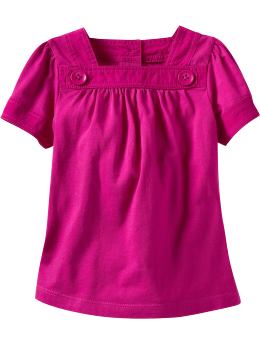 BabyGap: Squareneck button T - paradise pink