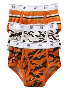 GapKids: Bat printed underwear (3-pack) - bright ginger