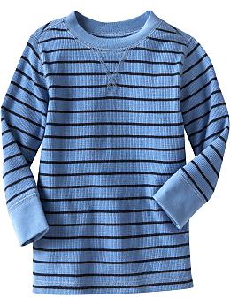 BabyGap: Striped waffle-knit T - bright blue