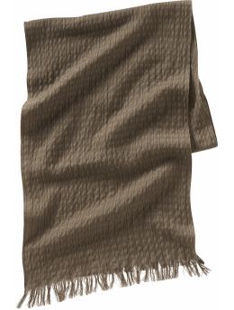 Women: Textured scarf - oil green