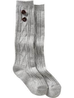 GapKids: Button knee-high socks - light gray