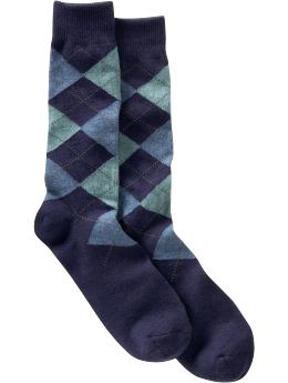 Men: Argyle crew socks - freeway blue
