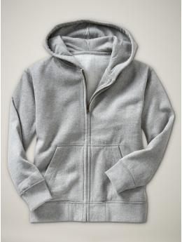 GapKids: Fleece zip-up hoodie - heather gray