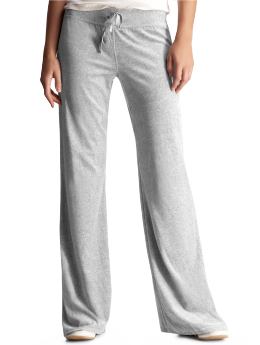 Women: Velour pants - light heather gray