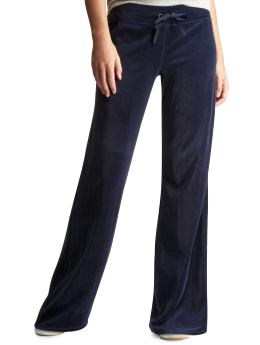 Women: Velour pants - marine blue