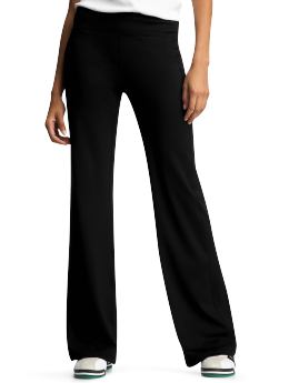 Women: Flare leg active pants - true black knit