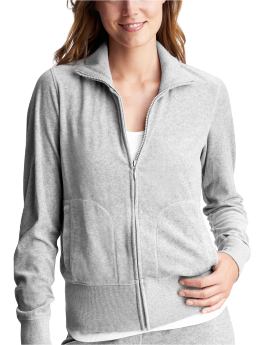 Women: Velour jacket - light heather gray