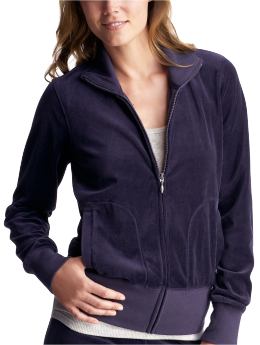 Women: Velour jacket - marine blue