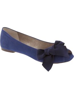 Bow peep-toe ballet flats from gap.com