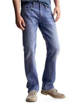 Men: Straight fit jeans (classic blue wash) - classic blue