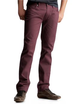Men: Skinny fit colored jeans - cabernet