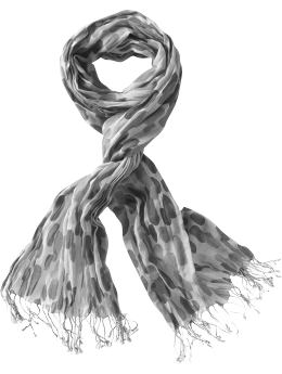 Women: Lightweight painterly scarf - grey streak