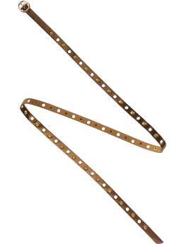Women: Skinny studded belt - bronze metallic