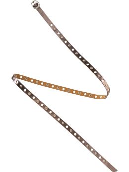 Women: Skinny studded belt - new silver metallic