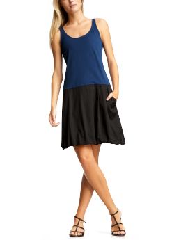 Women: Colorblock tank dress - pangea blue