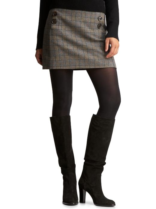 Women: Plaid mini skirt - gray plaid