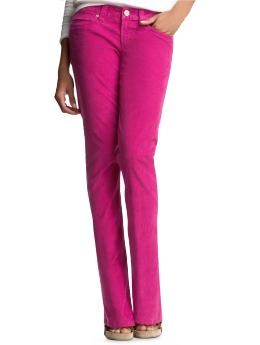 Women: Real straight cords - bright peony pink