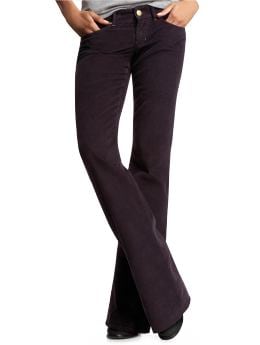 Women: Boot cut cords - bordeaux