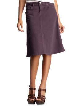 Women: A-line corduroy skirt - bordeaux