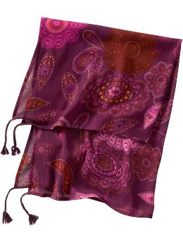 GapKids: Silk blend tassel scarf - ruby wine