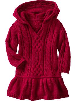 Cable Knit Drop-Waist Sweater Dress