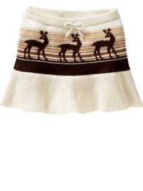 Intarsia deer sweater skirt