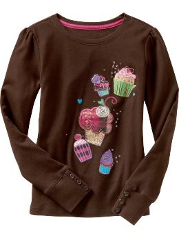 GapKids: Artsy girly graphic T - milk chocolate
