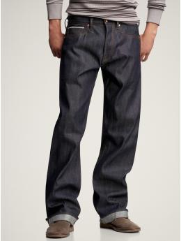 Selvage loose fit jeans (saturated dark wash)