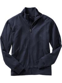 Zip front mock-neck sweatshirt
