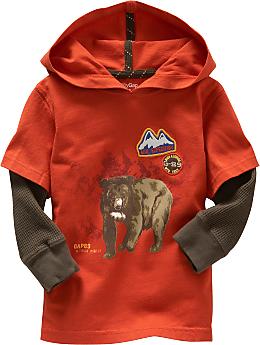 BabyGap: 2-in-1 graphic hoodie T - flame