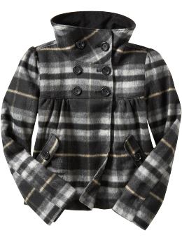 Plaid wool coat