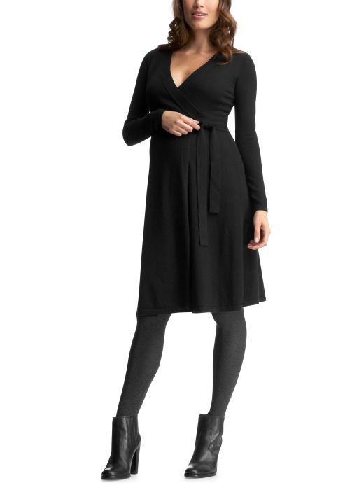 GapMaternity: Wrap sweater dress - true black