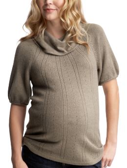 Eyelet cowlneck sweater