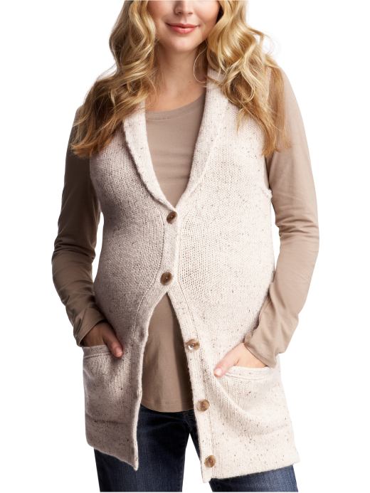GapMaternity: Shawl-collar sweater vest - cream