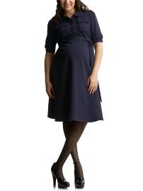 Trapunto knit shirt dress