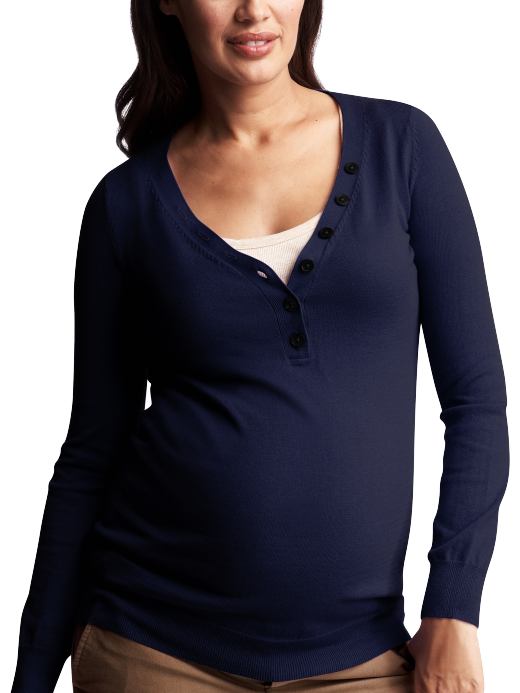 GapMaternity: Henley sweater - true navy