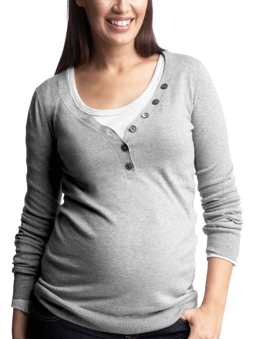 GapMaternity: Henley sweater - heather gray