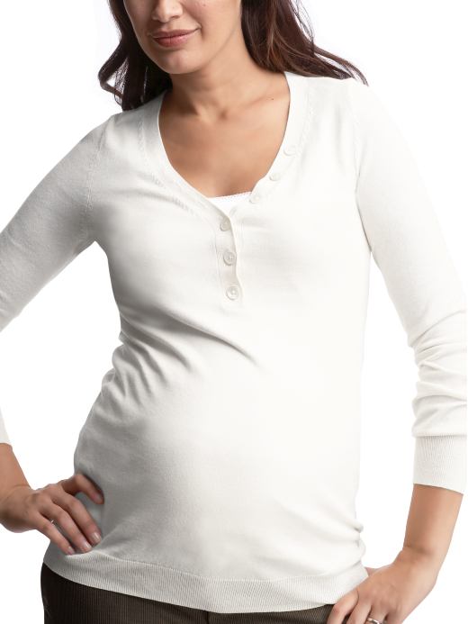 GapMaternity: Henley sweater - off white